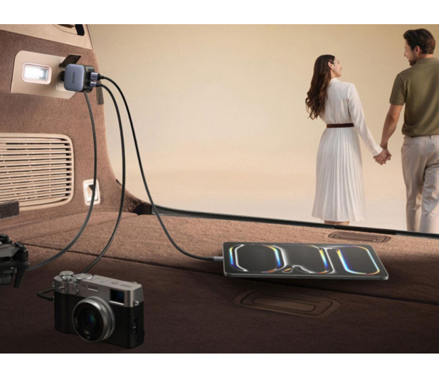UGREEN Ładowarka samochodowa EC602USB-C + USB60W z kablem szara - 1416998 - zdjęcie 5